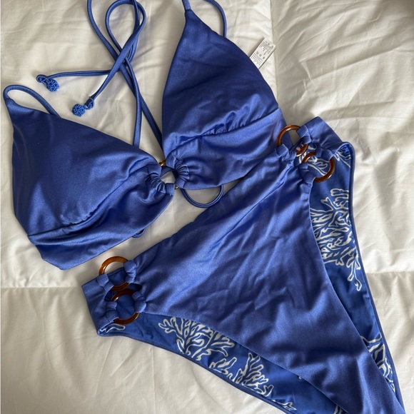 Maaji Blue and White Bikini with Unique Pattern - Picture 6 of 10